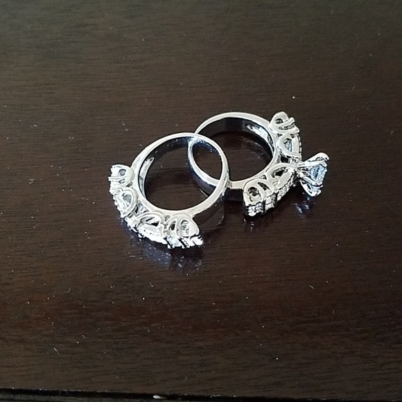 Silver wedding ring set - Picture 4 of 4